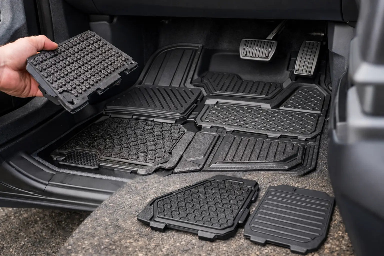 Modular Car Floor Mat System for EV Defense